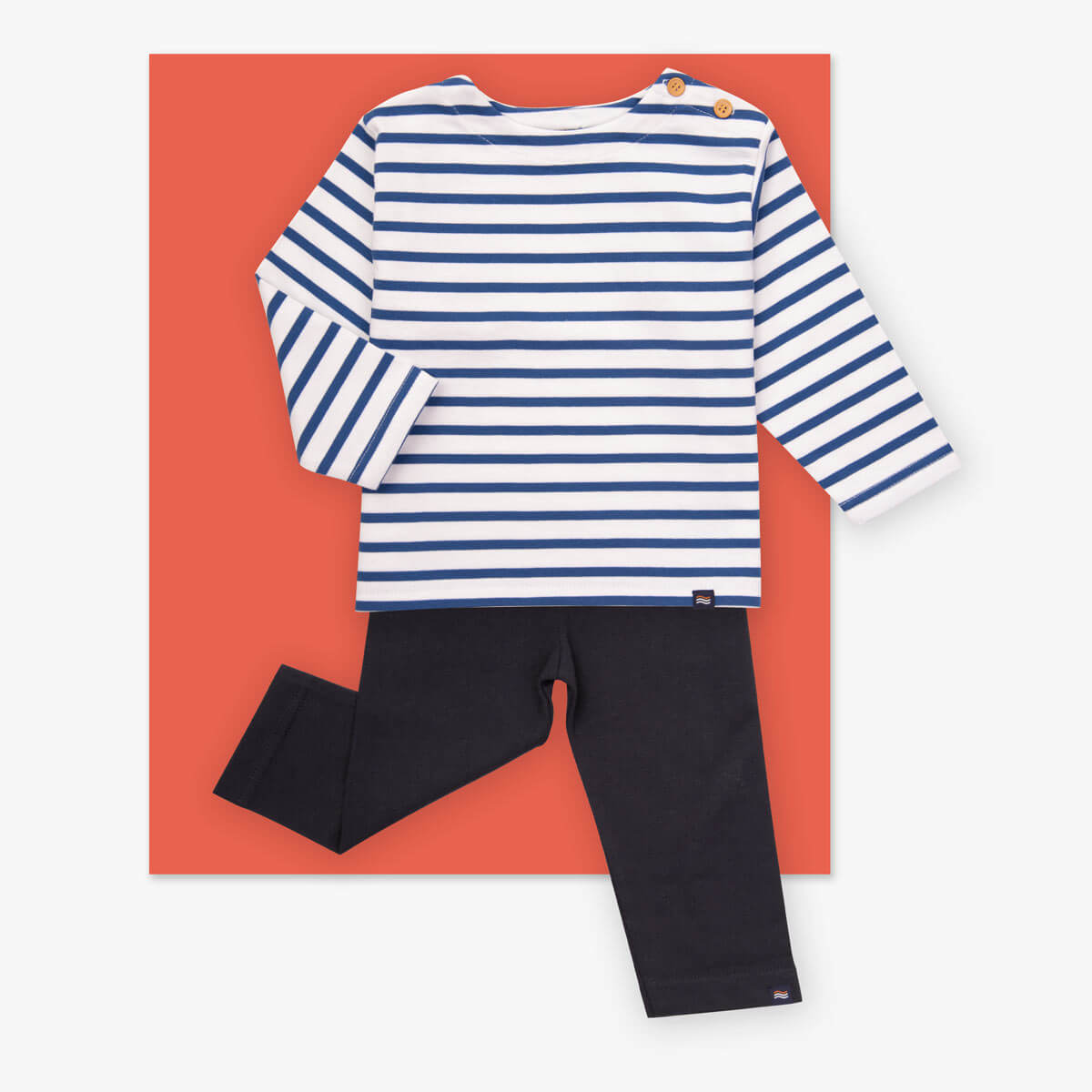 Look enfant All'Océan - A l'abordage - Marinière Crevette & corsaire marine